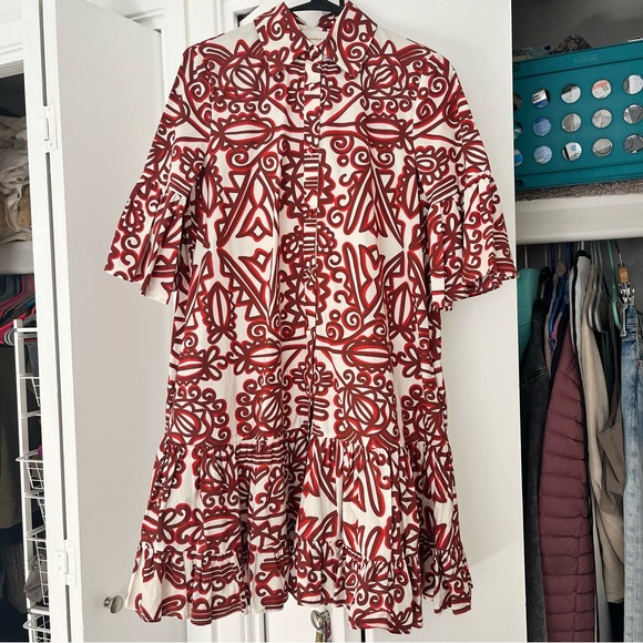 LA DOUBLE J CHOUX DRESS PARNAVEG PRINTED COTTON SIZE SMALL RUFFLED MINI - Picture 4 of 6